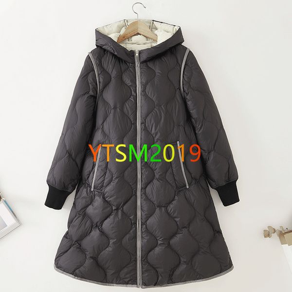 

plaid down coat women's down wear with hoodie jacket white duck down coat double pockets winter jacket, Black