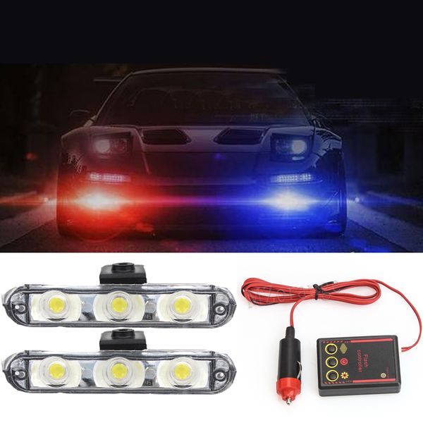 

mzorange 12v 6w led автомобиля flasher предупреждение свет стробоскоп автомобильный день огни для автомобиля водонепроницаемый strobe контро