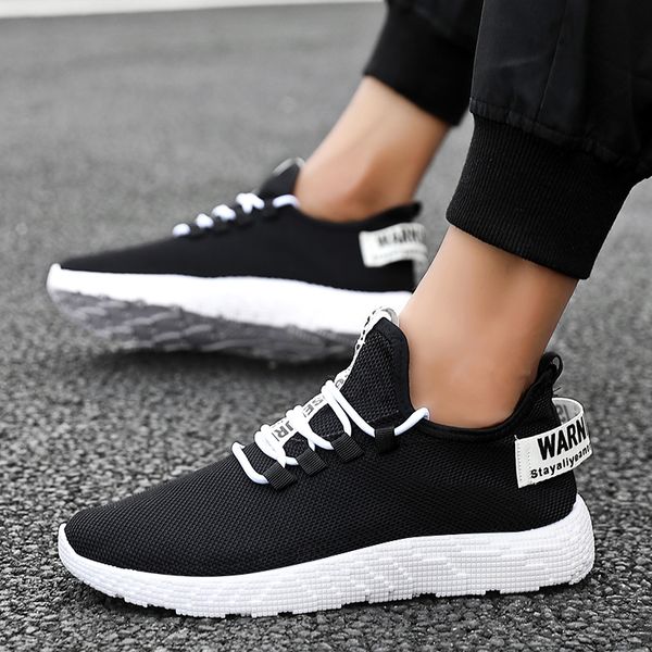 

men's shoes 2020 summer new mesh shoes breathable hollow all-match cloth men's running casual, Black