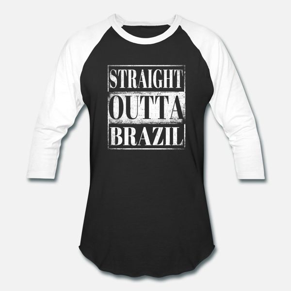 

straight outta brazil t shirt men character 100% cotton crew neck clothing fit basic spring autumn novelty shirt
