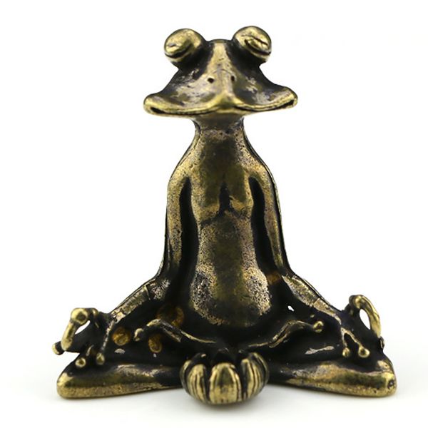 

vintage cute sitting zen office home decor brass statue deskmini yoga