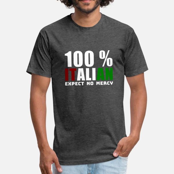

100 italian expect no mercy t shirt men print short sleeve crew neck standard graphic casual spring autumn unique shirt