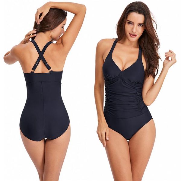 

2020 europe and the united states explosion models one-piece swimsuit female swimsuit cover belly one-piece swimsuit women