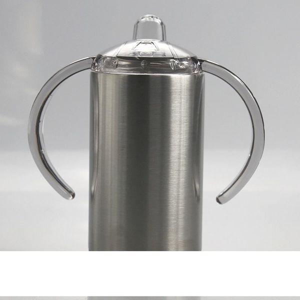 

12oz sippy cup dual handle mug kid water bottle learner cup stainless steel double wall vacumn insulated bottle a08
