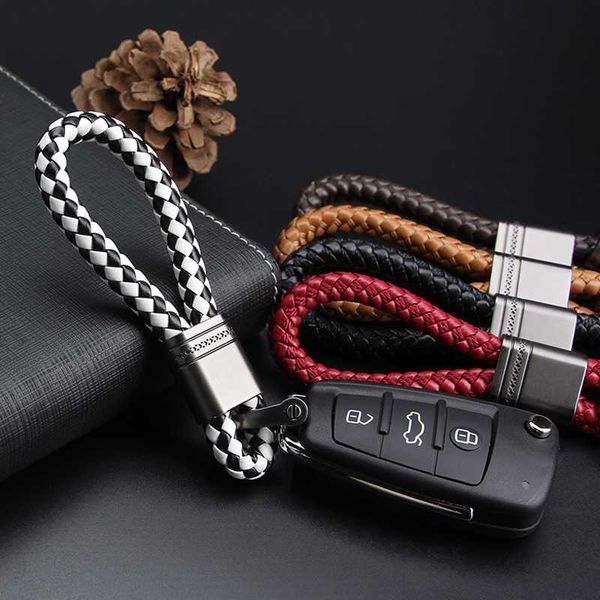 

kukakey hand woven car keychain keyring for vw mg mitsubishi mustang opel peugeot auto car key chain rings holder, Silver