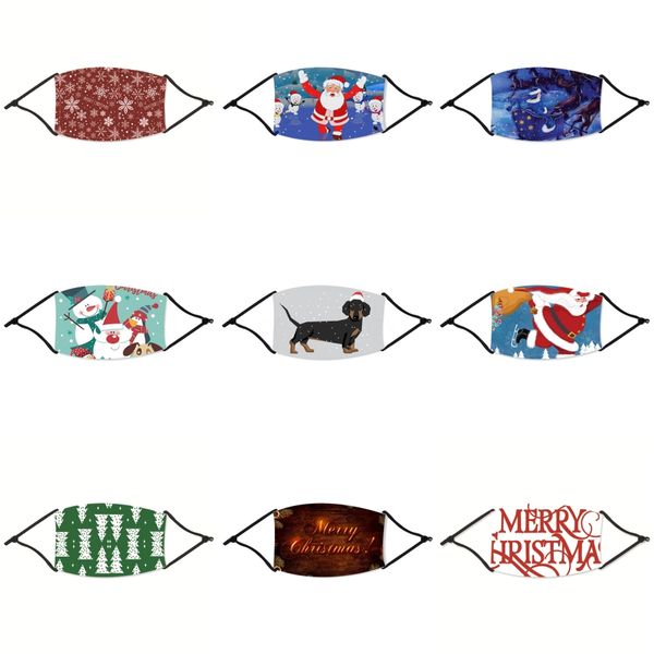 

cartoon 3d face christmas mask for kids mouth er pm2.5 anti-dust mouth christmas mask dustproof washable reusable face christmas masks mk#47, Black