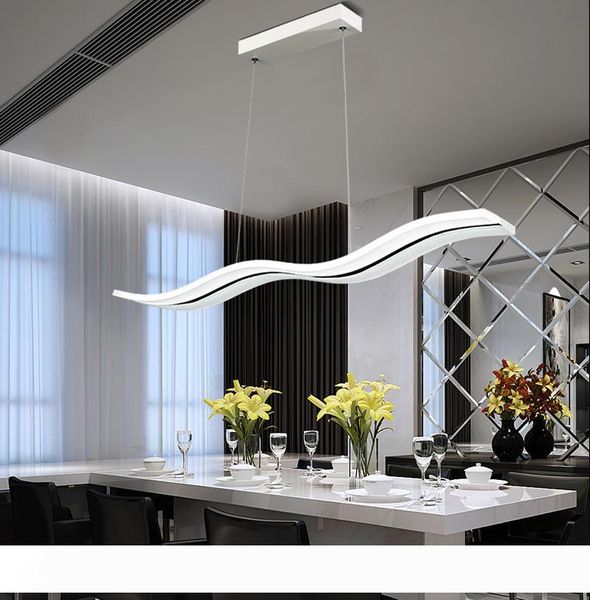 

38w modern pendant lamp led strip inside wave acrylic chandelier led belt lighting flexuous drop light led lighting suspension lights