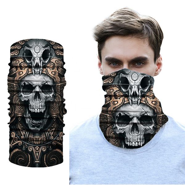 

cycling caps & masks 3d skull face shield headband buffs seamless bandana mask motorbike headwear neck scarf outdoors ski balaclava, Black