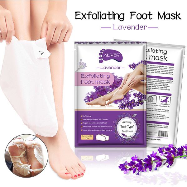 

aliver aloe exfoliating feet mask moisturizing socks baby soft foot remove peel off dead skin feet skin care