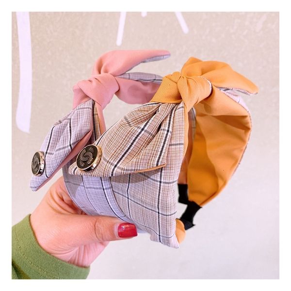 

Designers style British college style Plaid all-match color matching bow hairband hairpin bangs accessory