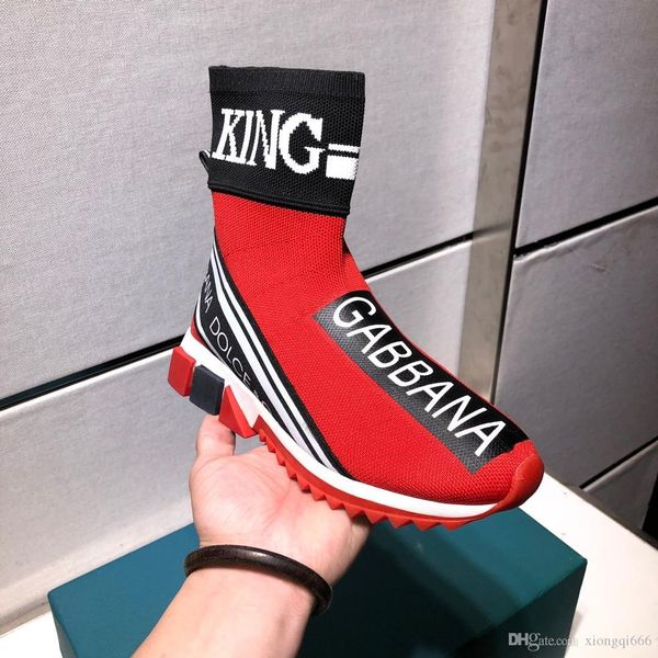

2020 limited edition luxury designer men's knitted casual shoes, men's socks shoesag, Red;white
