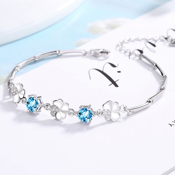 

new real s925 material bracelets fashion jewelry zircon charm bracelet female brace lace fashion accessories jewel, Black