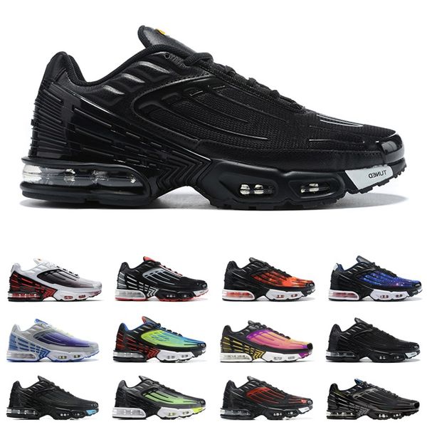 

triple white black tn plus 3 des chaussures running shoes sunset purple nebula parachute bred mens womens trainers sneakers sports 36-45