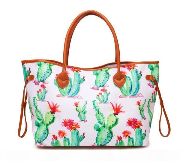 

designer-turquoise leopard cactus stripe tote wholesale handbag flower canvas striped purse can be embroidery wedding gift bag
