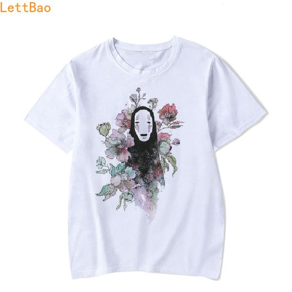 

miyazaki hayao spirited away t shirt men/women japanese anime no face male cartoon vogue flwoers print 100% cotton tshirt homme
