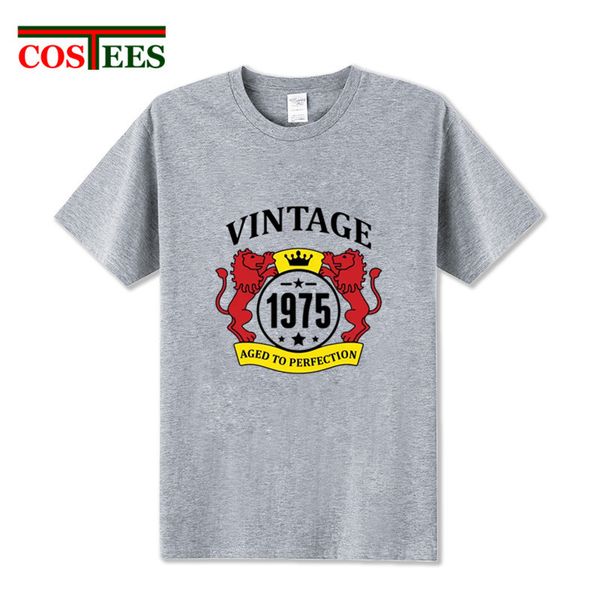 

vintage 1975 aged to perfection t shirt men 100% cotton t-shirts classic original retro tee perfect birthday gift friends tshirt