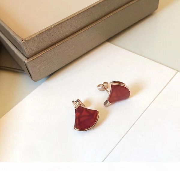 

stud earrings women 925 sterling silver red earrings fashion style gifts fine jewelry, Golden;silver