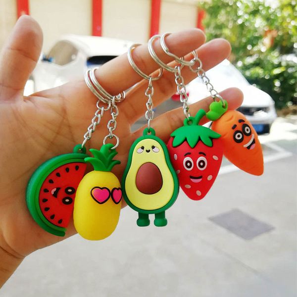 

key ring pvc girls korean bag pendant jewelry cartoon fruit accessories nice gift fashion keychain multipurpose key chain, Silver