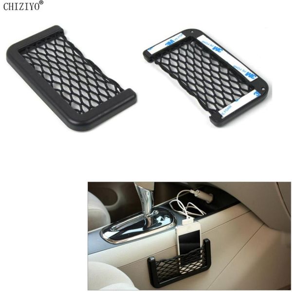 

1 pc self-adhesive car seat side back storage string mesh pocket organizer for wallet keys pens mobile phone card chiziyo