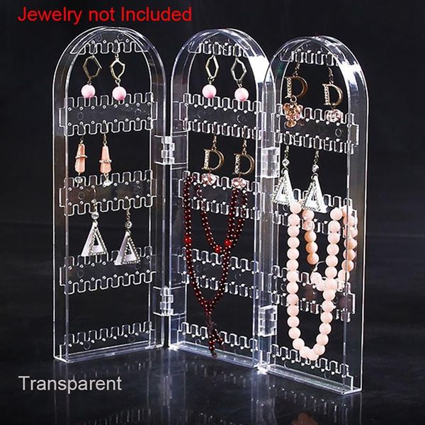 

transparent jewelry rack plastic jewelry hanger earrings necklace display stand large capacity earring holder necklace hanger, Pink;blue