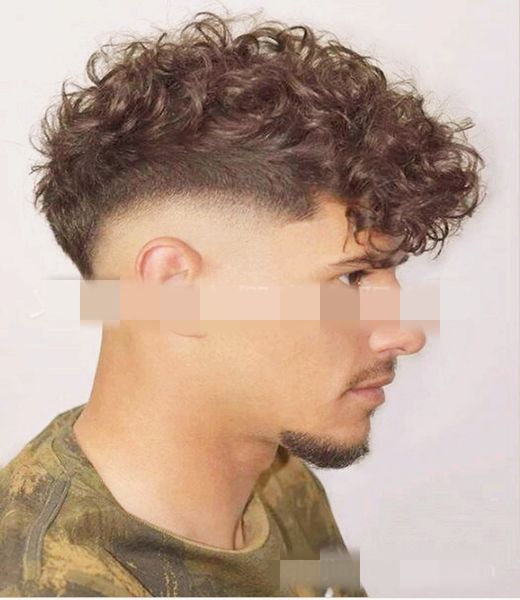 

new european and american wig short curly hair men's synthetic high temperature silk wig factory, Black