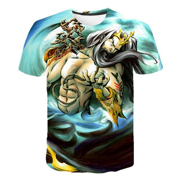 

anime cartoon poseidon cosplay 3d print shirts funny anime anime men clothing