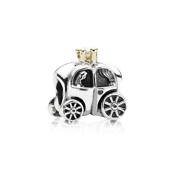 

2020 authentic 925 sterling silver royal carriage charm with white pearl fit pandora bracelets charms beads for diy jewelry making, Black