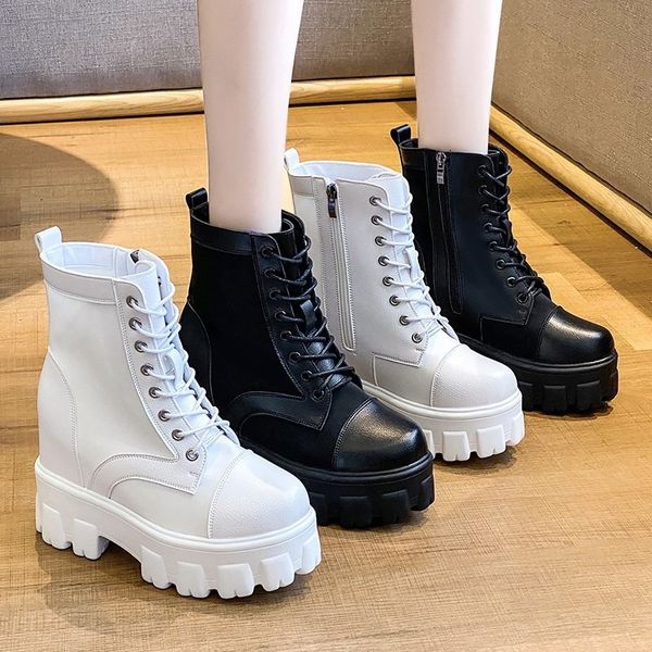 

rock shoes woman round toe lady boots boots-women luxury designer mid-calf booties women low heels booties ladies lolita, Black