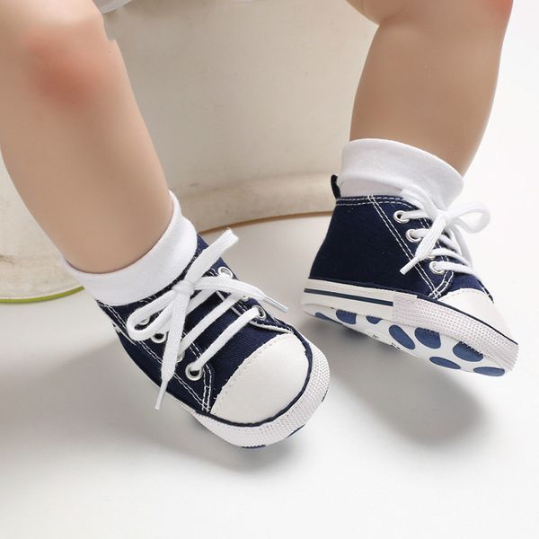 

babys canvas classic sports sneakers newborn baby boys girls print star first walkers shoes infant toddler anti-slip baby shoes