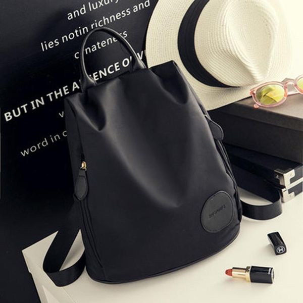 

Women street fashion bags ladies leisure Casual Waterproof backpack Teenage girls nylon Oxford cloth bag Black Purple Mochilas002