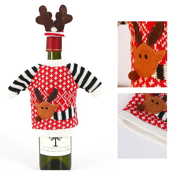 

antlers hat christmas party bottle cover decorative gift elk print accessories
