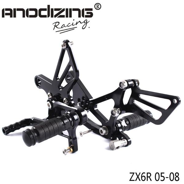 

полный cnc алюминиевый мотоцикл регулируемые rearsets сзади ступит колья zx6r zx6r 2005 2006 2007 2008