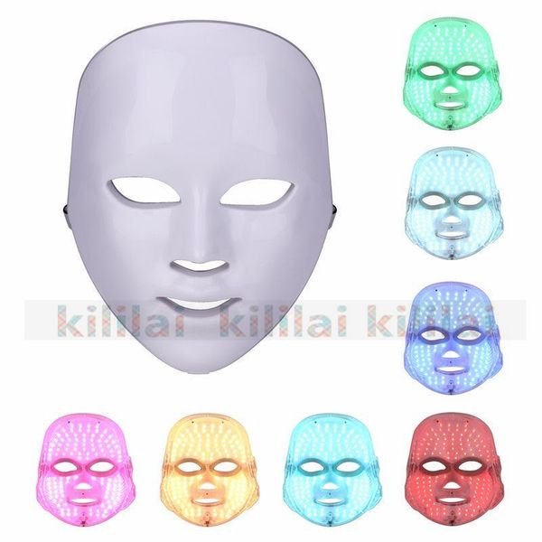 LED Işık Terapi Yüz Güzellik Makinesi LED Yüz Boyun Maskesi Cilt Beyazlatma Cihazı Için Mikroklu ile Ücretsiz Kargo