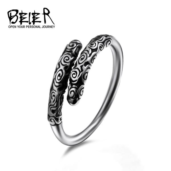

beier new one china style new stainless steel ring for man movie ring unqiue jewelry br8-402, Golden;silver