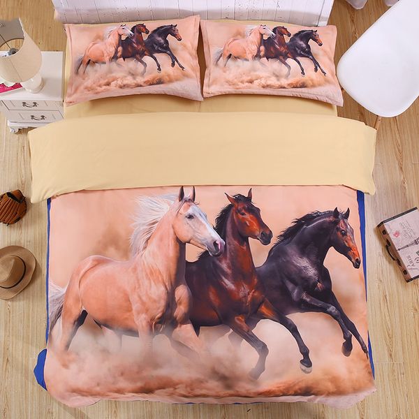 

horse 3D Bedding Set Print Duvet cover sets Twin queen king Beautiful pattern Real effect lifelike bed sheet linen
