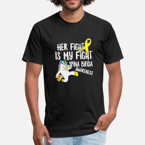

spina bifida awareness unicorn split spine yellow t shirt men design 100% cotton plus size 3xl cool famous fashion summer pattern shirt