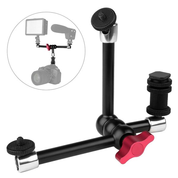 

tripod heads ic arm,3 arms adjustable articulating friction arm camera bracket compatible with dslr rig led monitor video light