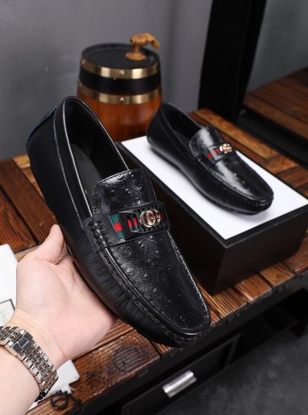 

2021a spring new men ', s горох обувь, кожа повседневная обувь ленивые, wild бизнес обувь, первоначально коробка упаковка: 38 -44, Black
