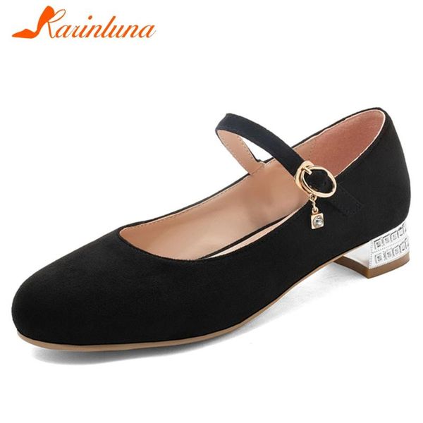 

karin ladies sweet shallow date pumps casual low heels pumps women spring new elegant mary janes shoes woman, Black