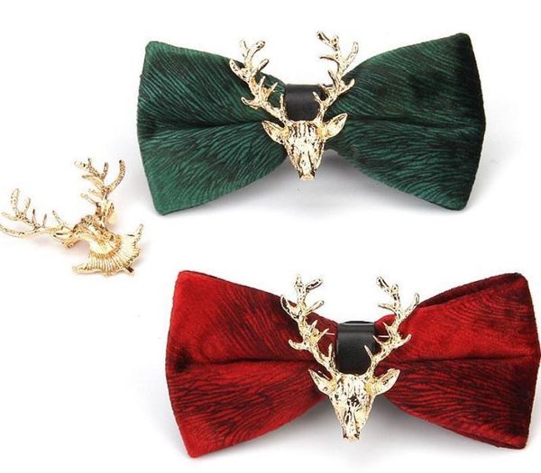 

finest bow tie christmas elk reindeer bowknot evening party wedding butterfly bowties casual neckwear festival, Black;gray