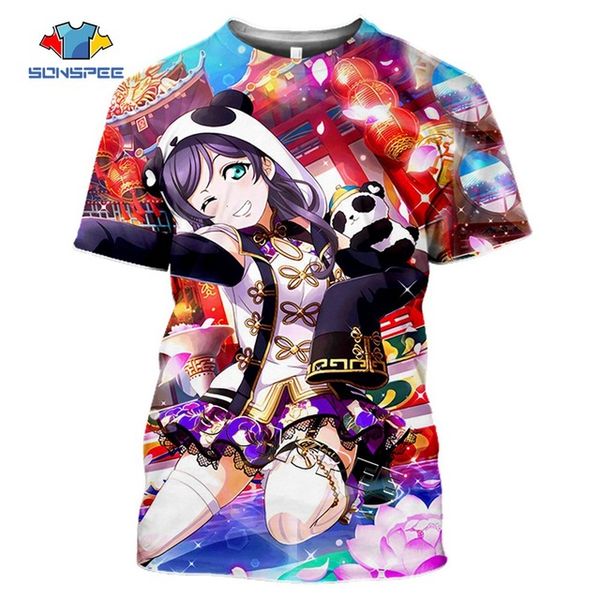 

summer anime girl love live printed 3d print shirts funny graphic hentai men clothing