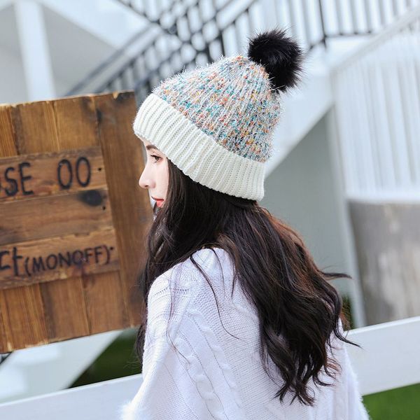 

beanie/skull caps fashion sweet girls' thick warm skullies outdoor gorros female winter women knitted beanies hats, Blue;gray
