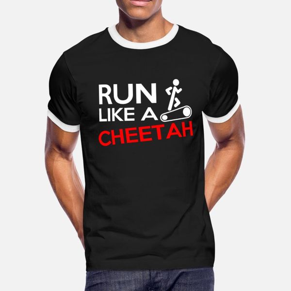 

run like a cheetah t shirt men design short sleeve round neck natural crazy humor summer style vintage shirt
