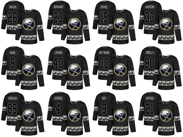 

buffalo sabres jack eichel rasmus dahlin jack eichel sam reinhart rasmus ristolainen ryan o'reilly fashion team logos hockey jerseys, Black;red