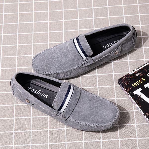 

italian loafers men shoes casual pig leather designer fashion dress shoes for men driving black gray
