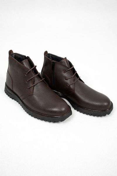 

deepsea male bitter coffee half zip leather boots 2006402, Black