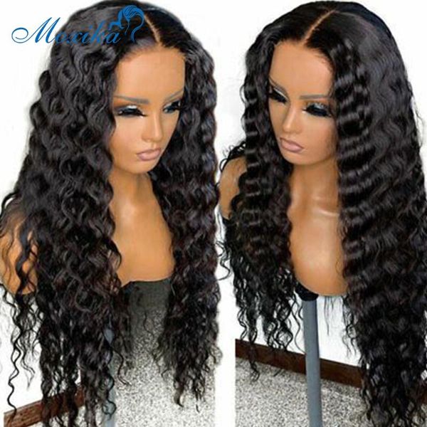 

lace frontal wig 180 density lace front wig loose deep wave 13x4remy 180% preplucked and bleached knots 30 inch, Black;brown