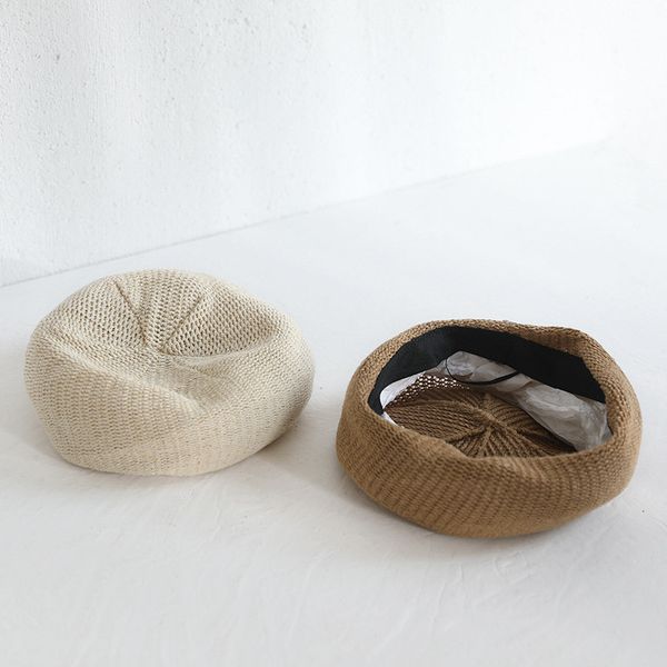 

women casual solid cap knitted hat autumn lady girl hat female painter hats for girls cap 2020 new, Blue;gray