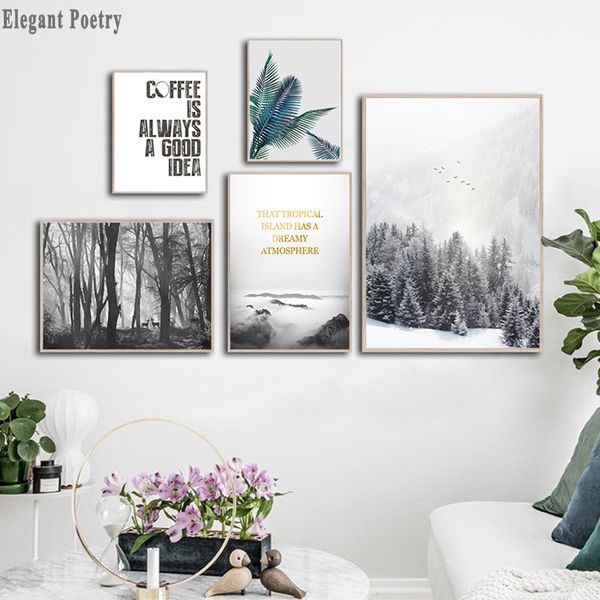 

winter landscape pictures scandinavian posters nordic forest scenery wall art canvas prints painting modern home room decoration
