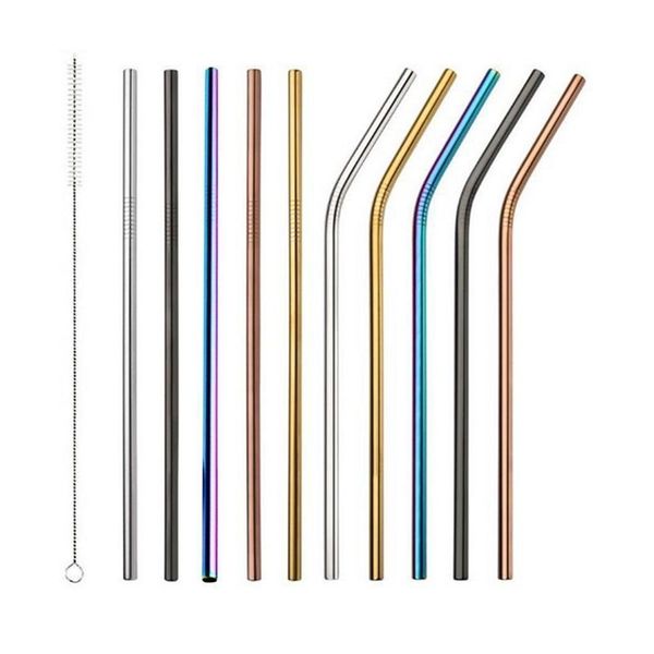 

cup drinking color 10.5inch straight rainbow 304 reusable straws gold bent 900ml 8.5inch stainless for for black rose steel gold lov dbvnkh